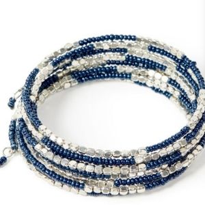 Midnight Blue Moon Coil Bracelet